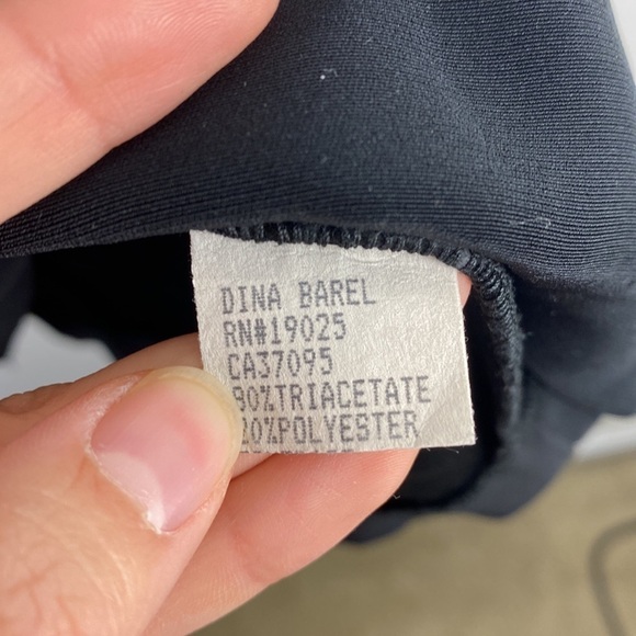 Dina Bar-el Vintage One Shoulder Cocktail Mini Dress Black Size P - Picture 4 of 7